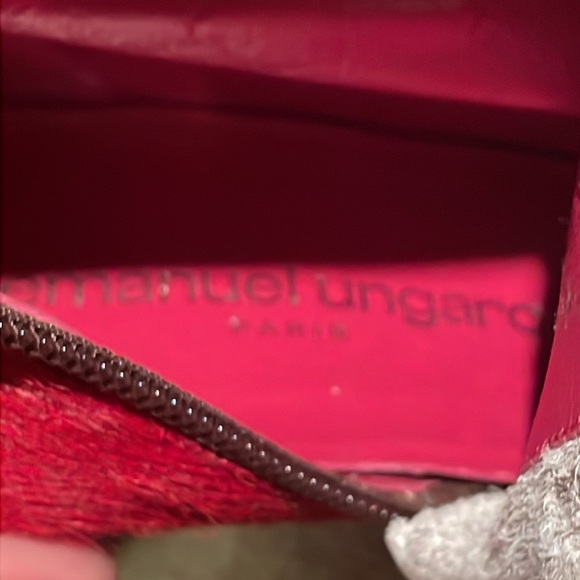 Emmanuel Ungaro Paris Red Calf Hair Snake Detailing Zip Up Boots size 7 1/2 M - Picture 8 of 16